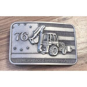 Vintage Case 580C Construction King Belt Buckle 1976 Bicentennial Limited